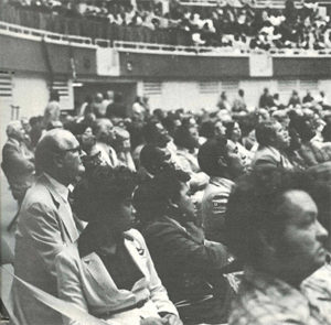 Dr. O. W. Polen listens with intense interest in General Assembly service.