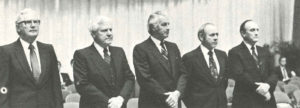 The Executive Committee (right to left): Ray H. Hughes, J. Frank Culpepper, T. L. Lowery, Floyd J. Timmerman, and E. C. Thomas