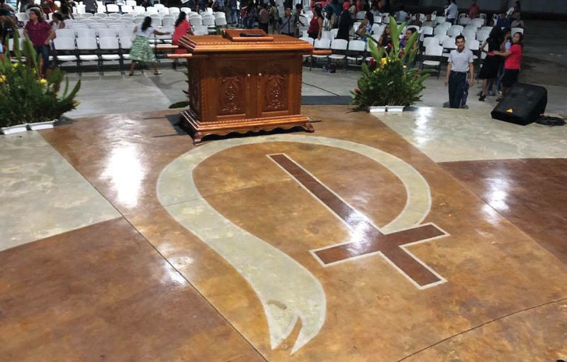 Church of God logo in Guatemalan church