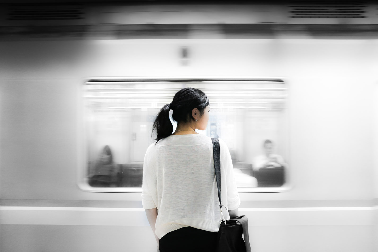 woman in subway